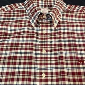 Men's Plaid Shirt - Red and White